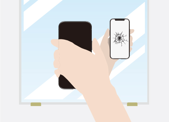 スマホ画面を鏡側に向ける